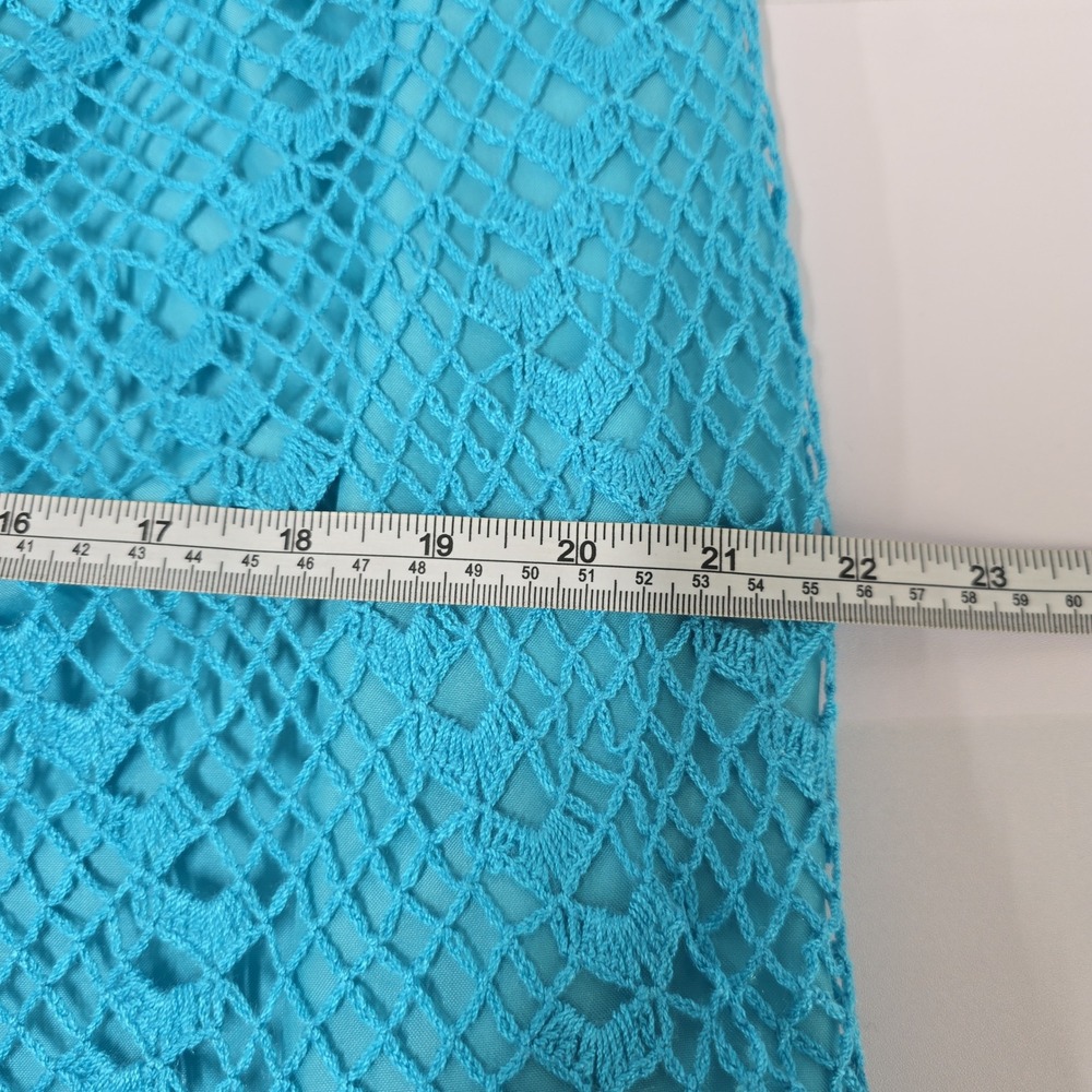 Vintage Amanda & Amanda Crochet Knit Matching‎ Set Top Skirt Blue Size Medium - Picture 10 of 10